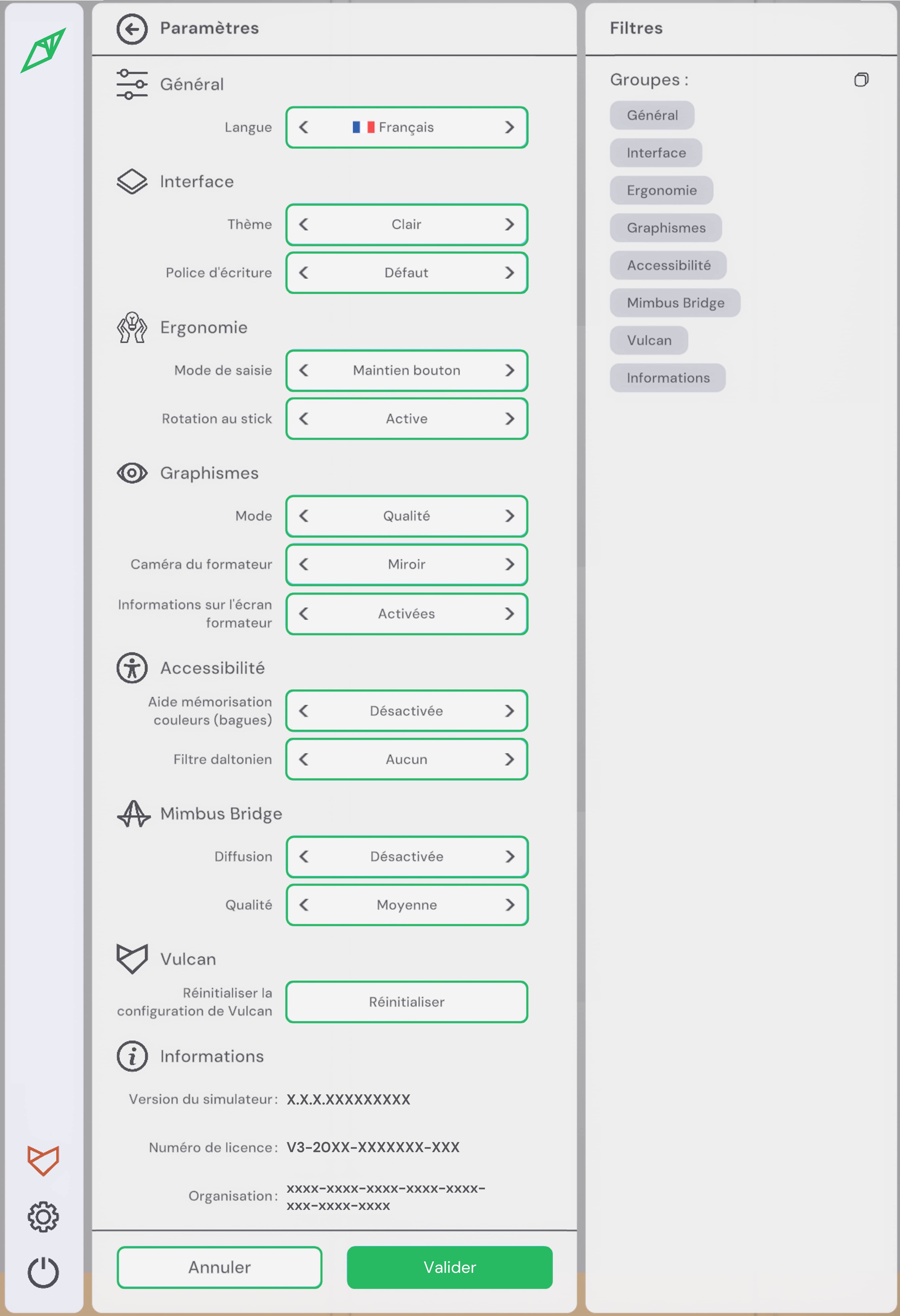 lobby parameter menu fr FR