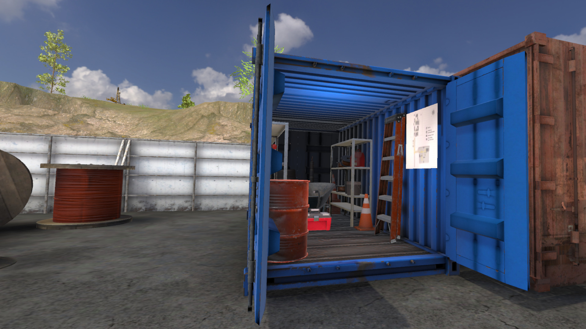 Vue du conteneur à outils mco security circulation container