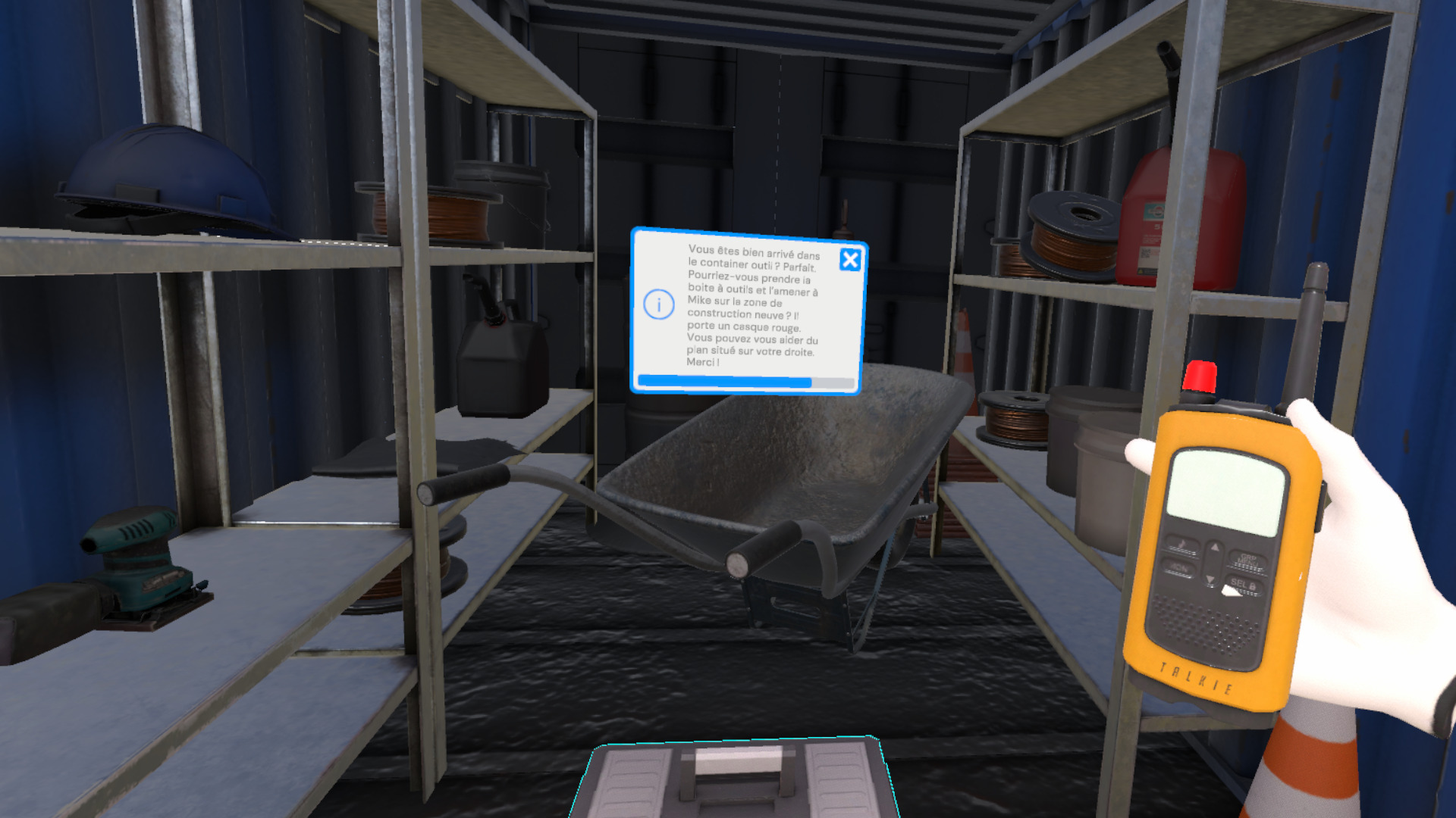 Vue du talkie-walkie mco security circulation walkie talkie