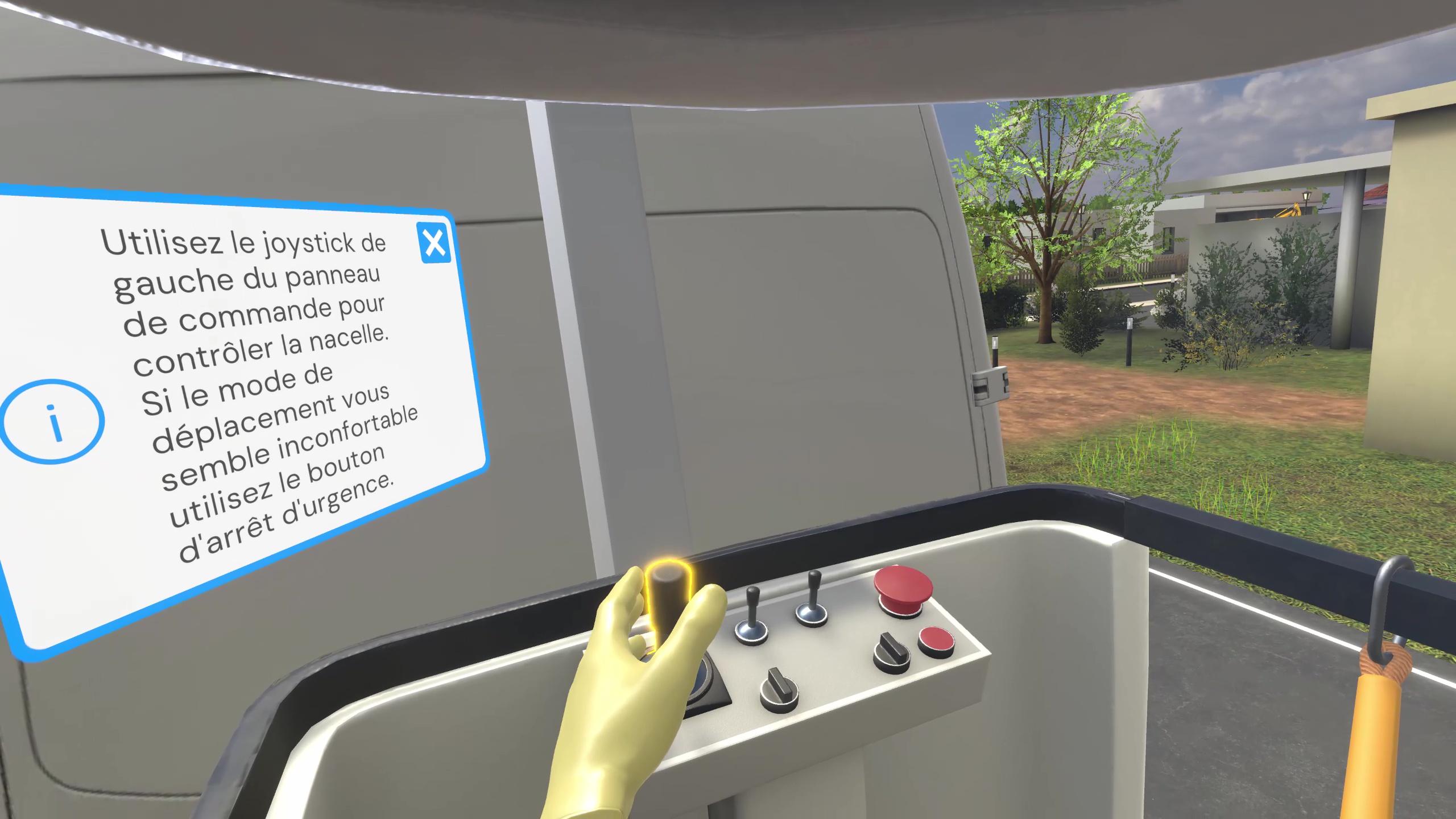 Monter sur la nacelle mco elec truck go up