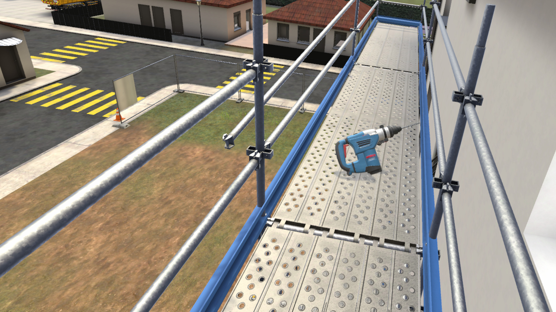 Vue de l’échafaudage mco security evaluate stop