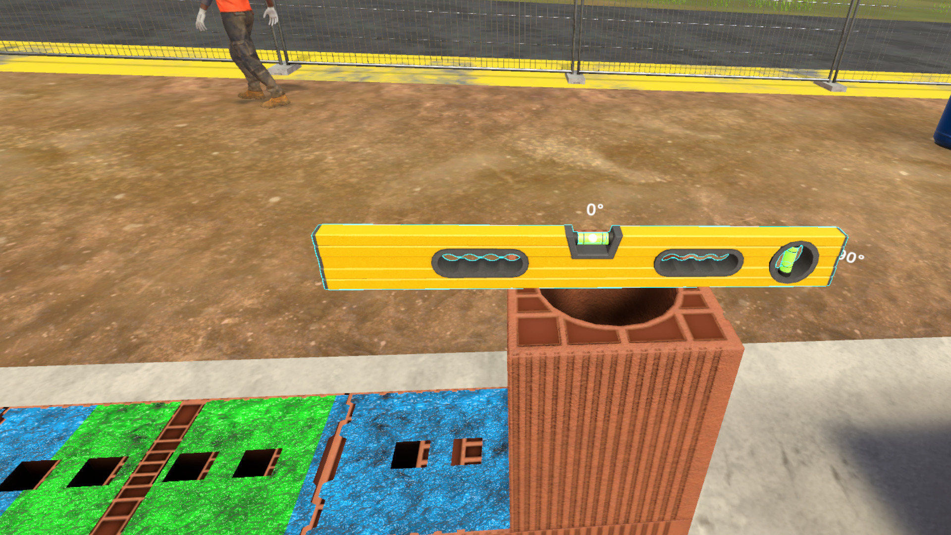 Placement de la brique après l’alignement mco discover masonry spiritLevel 0